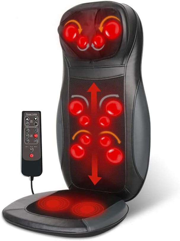 Jolre appareil de massage, Gris, Coussin de massage Shiatsu, coussin de chaise de massage, siege massant, masseur avec fonction chauffante