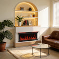 HOMAVO cheminée électrique, 1000 W, 2000 W, Noir, / Chauffante, 12 Couleurs de Flamme 3D, Télécommande, Meuble Incluse