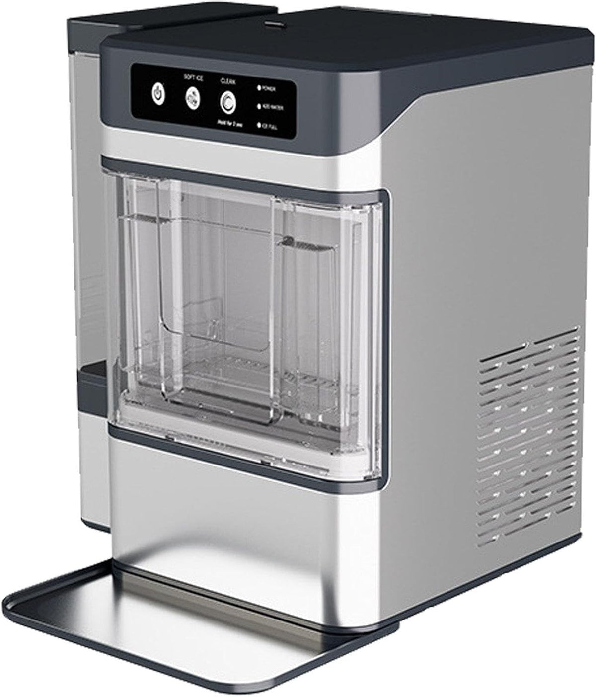 PweKzxt machine à glaçons, 17 kg, 3 L, Argenté, Professionnelle, Production Quotidienne, Détection Infrarouge
