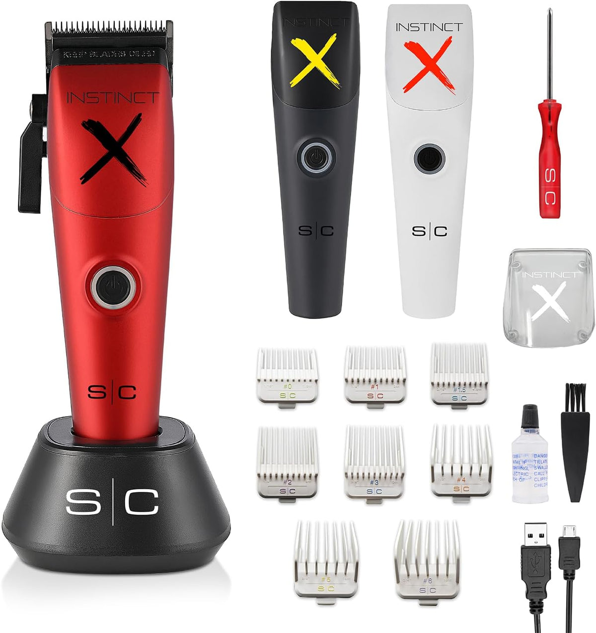 STYLECRAFT Tondeuses à cheveux, 0 mm, Noir, Tondeuse à Cheveux Professionnelle Homme Instinct X Clipper by Gamma Più