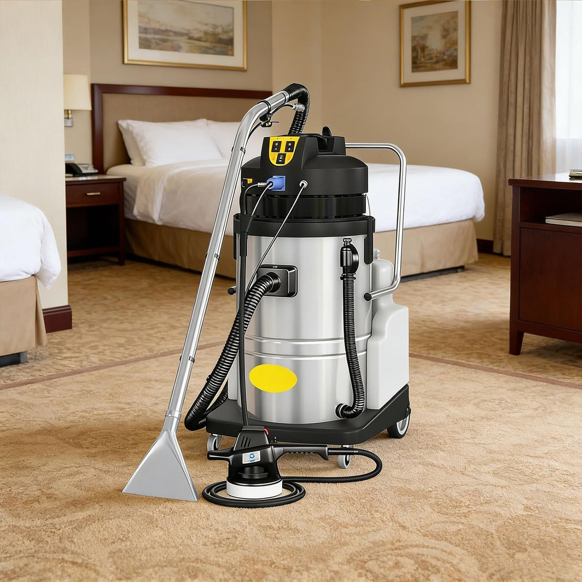 QianCruxtacy nettoyeur de tapis, 1034 W, 40 L, Noir, Professionnel Commercial, équipée De roulettes Pivotantes à 360°