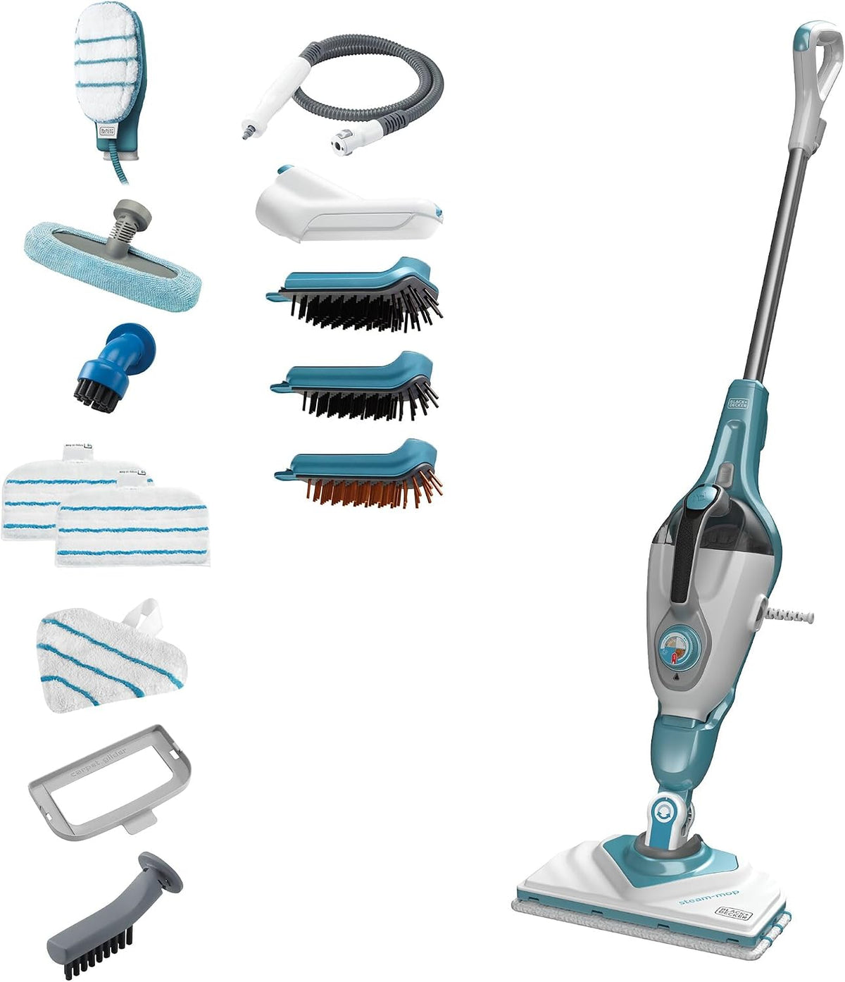 BLACK+DECKER Balais vapeur, 1600 W, 8 m, Noir