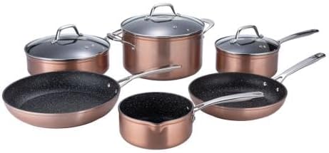 LAGUIOLE batterie de cuisine, Noir, Set de 9 pièces Greblon céramique Elégance