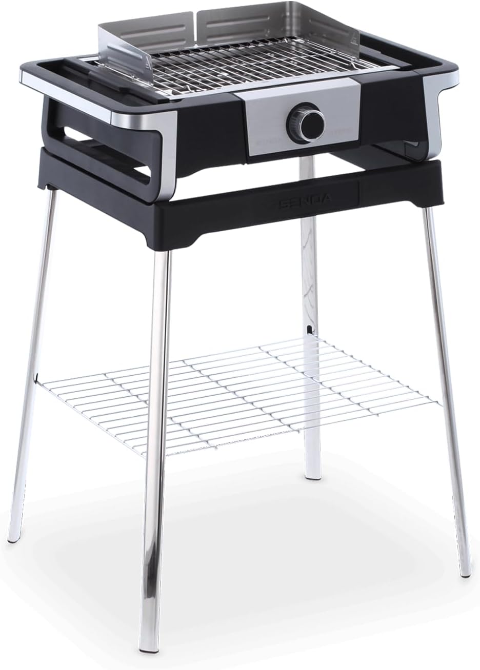 Severin Grills électriques d'extérieur, 000 W, Argenté/Noir, Barbecue électrique SENOA DigitalBOOST S, Gril électrique 3