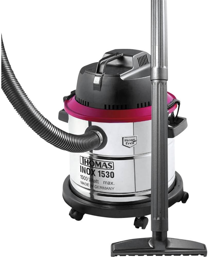THOMAS aspirateur eau et poussière, 30 L, 1500 W, Argenté, INOX 1530, Cuve INOX, Multifonction, Idéal Atelier et Bricolage
