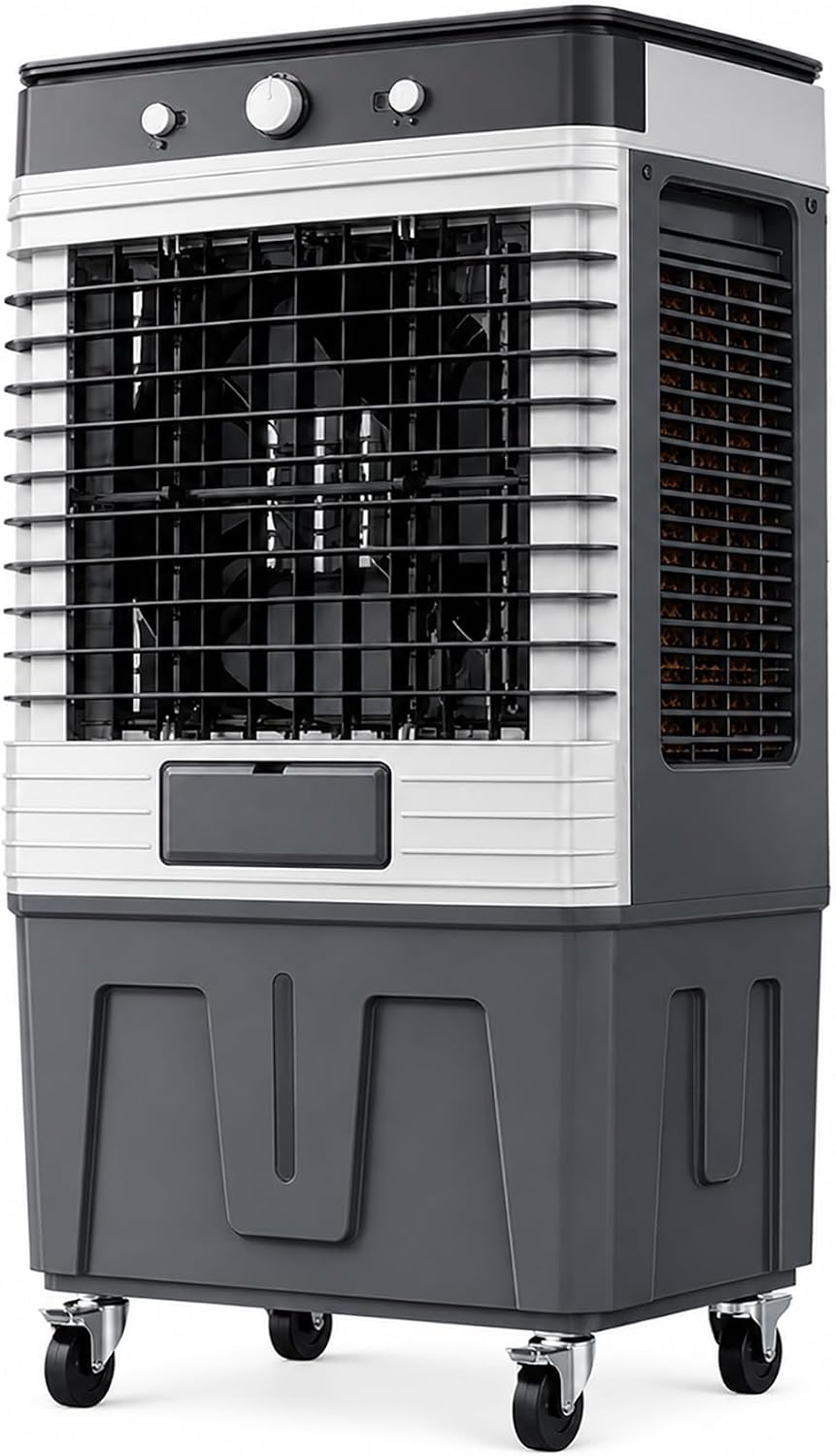 JS Space rafraîchisseur d'air, Env. 50 dB, 120 L, 60 m, 120 cm, Blanc, Évaporatif Professionnel 80/90/, Ventilateur avec Humidificateur