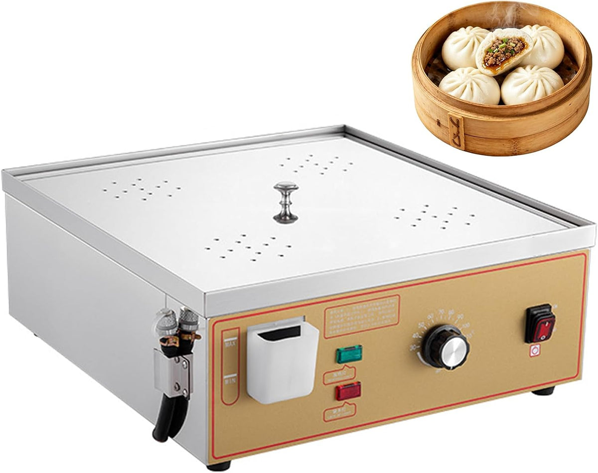 Cuiseur Cuiseurs vapeurs électriques, Argenté, Vapeur Professionnel pour Dim Sum avec Alarme de Surchauffe À Sec