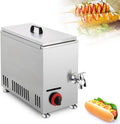 HENGCMM Friteuses, 21 L, Argenté, Friteuse à gaz Commerciale, Friteuse de bâtonnets de Hot-Dog au Fromage
