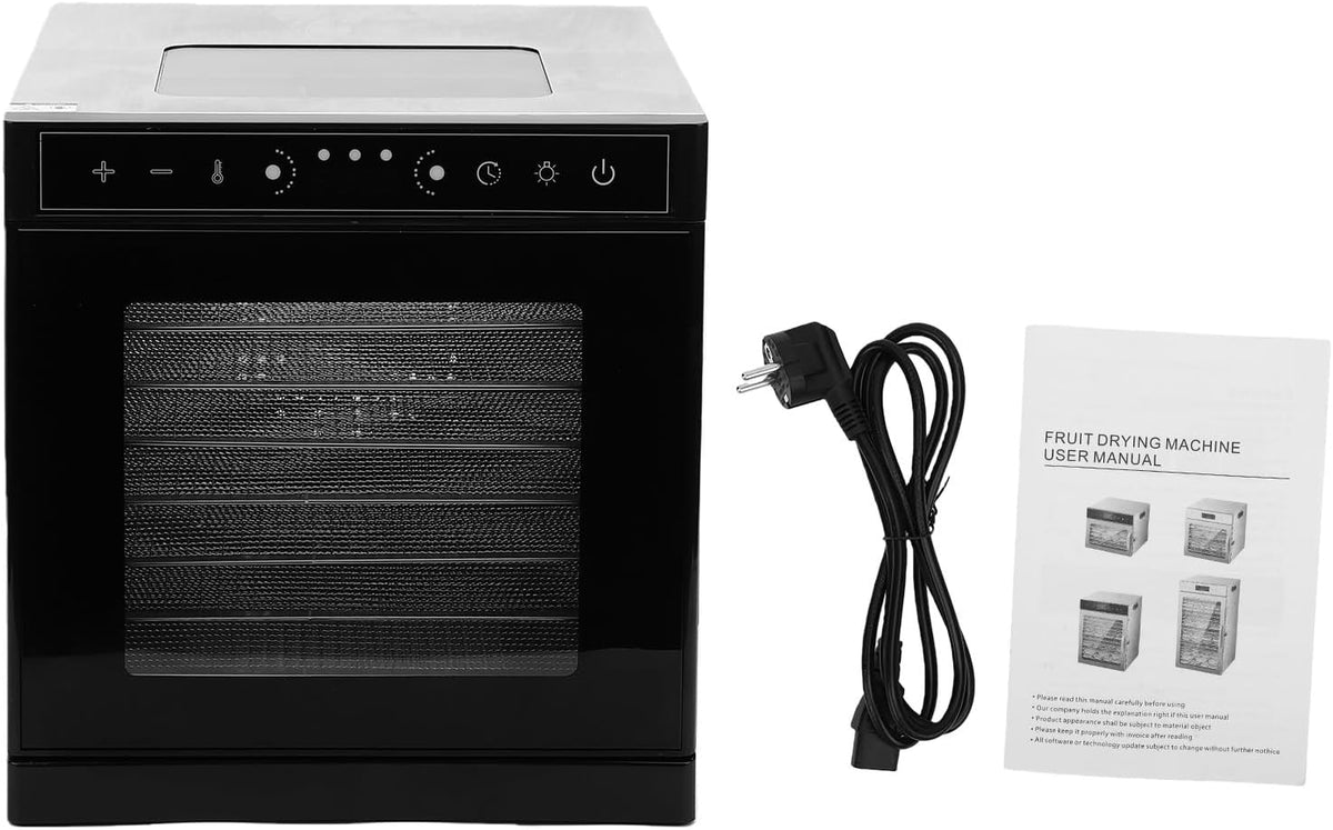 Buachois déshydrateur alimentaire, 400 W, Argenté, Plateaux Inox Vue Fenêtre Réglable