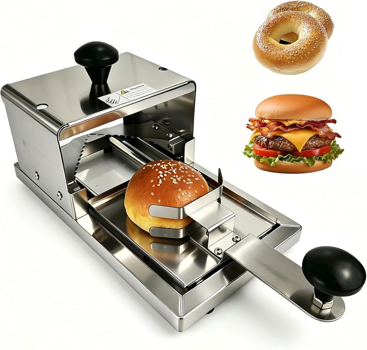 Trancheuse trancheuse électrique, Argenté, de bagel à hamburger commerciale