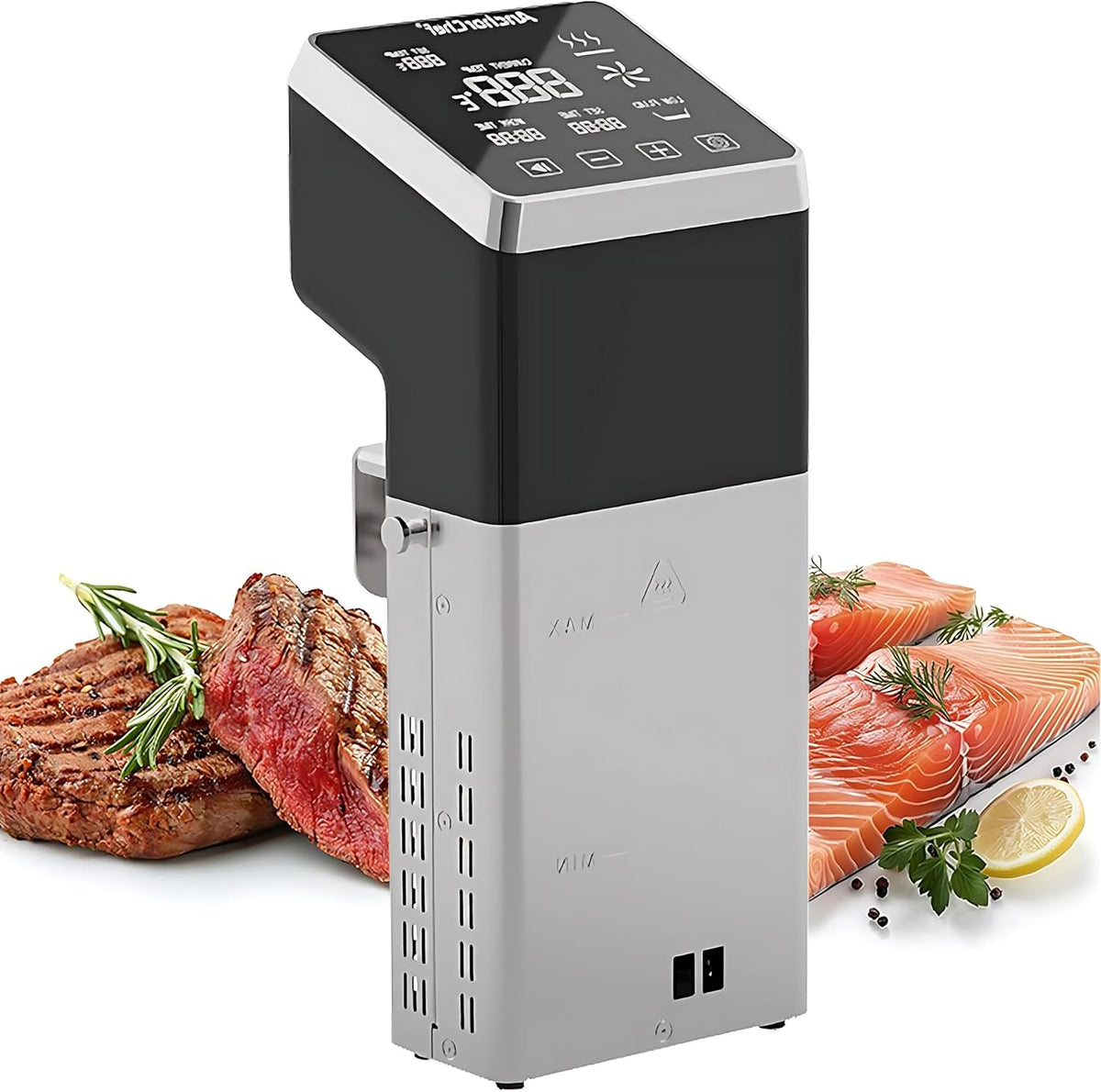 RoyceBee Bains-marie sous vide, 130 × 115 × 320 mm, 70 L (grande capacité), 1600 W, Noir, Calculateur d'Immersion de Cuisinière