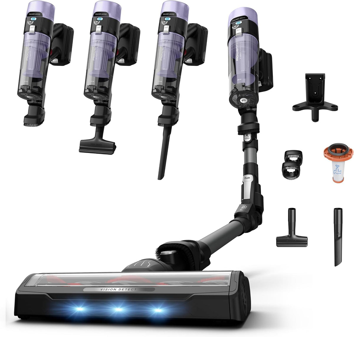 Rowenta aspirateur balai sans fil, Noir, X-Force Flex 9.80 - - Lavande