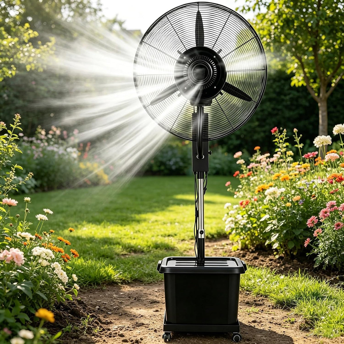 Ventilateur Ventilateurs sur pied, 42l, Noir, brumisateur for Patio extérieur, réservoir Portable de for Patios