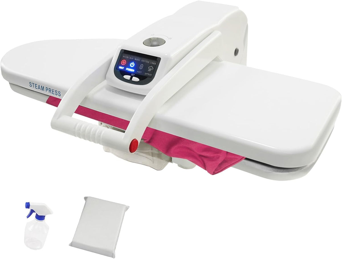 ROGONPDK presse à repasser, 1600 W, 220-240 V, 50/60 Hz., 600 W, 1 l, fer, aluminium, plastique, blanc/noir