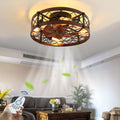 IEOWY Ventilateurs de plafond, 110 à 220 V, 50 cm, Blanc, Ventilateur de Plafond E26 avec éclairage et télécommande