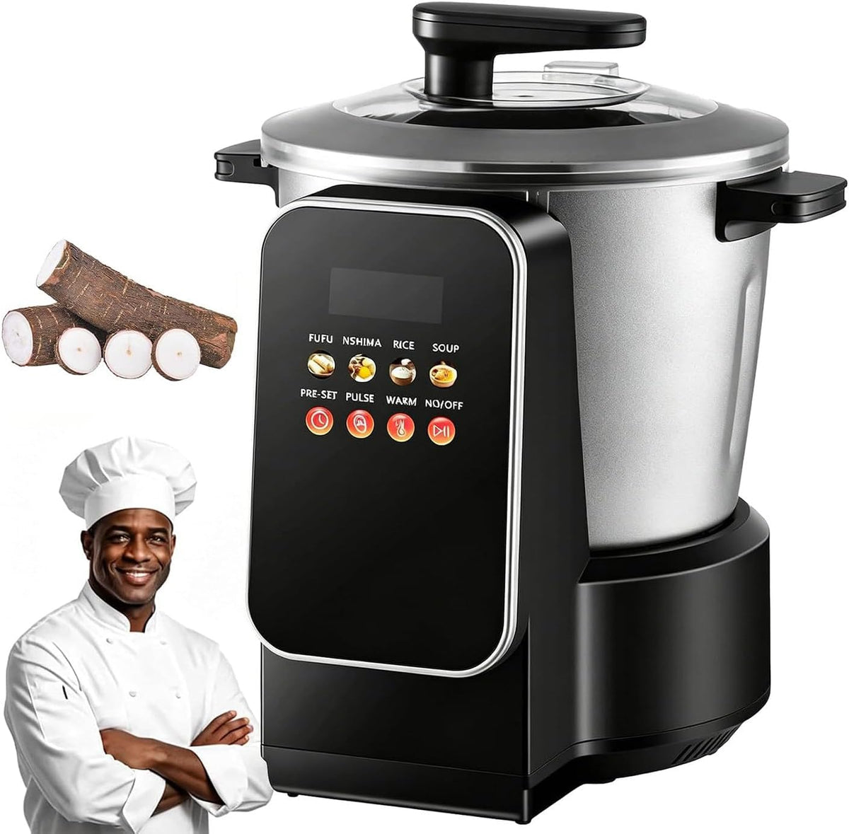 HajMyrdonyx robot pâtissier, 900 W, 8l, 900w, Acier inoxydable, Argenté, Robot Culinaire Automatique Intelligent