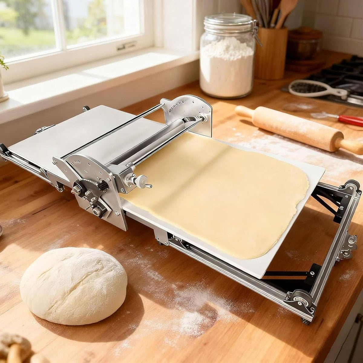 ZXSYYDS Machines à pâtes manuelles, 1300 × 570 × 230 mm (51,2 × 22,5 × 9,1 po), 60 W, 110 V/220 V, Acier inoxydable, Gris