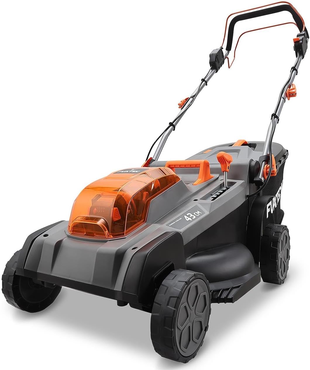 Fuxtec tondeuse à gazon, 40 V, 46 cm, 5 Ah, 50 L, Noir, Batterie FX-E2RM43PROSET avec Traction, Largeur de Coupe