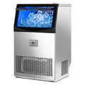 LEADZM machine à glaçons, 50 kg, 23 kg, 50 kg, Argenté, Commerciale /24h, Capacité de Stockage, 50 Glaçons par Cycle