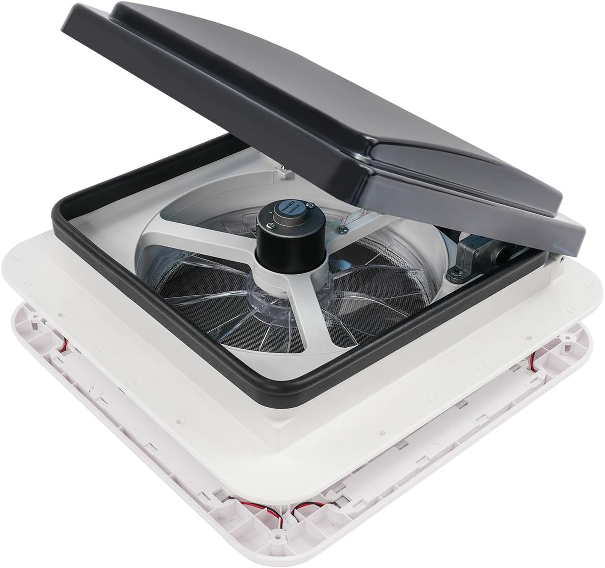 AHSSBSA Ventilateurs colonne, 12 V., 15 W, métal, plastique., blanc., Ventilateur de toit pour camping-car