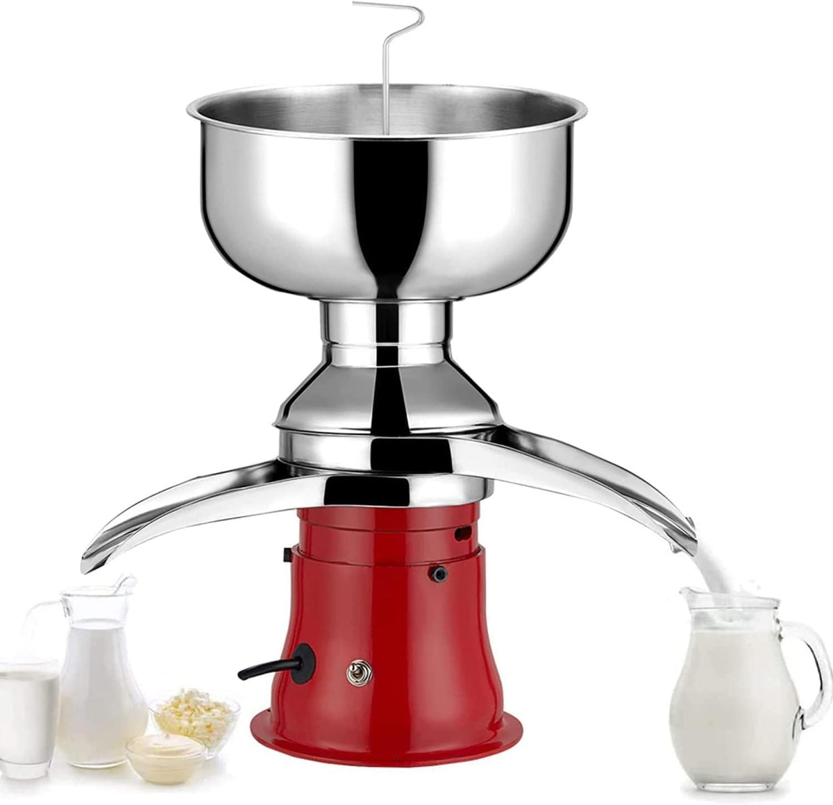 Séparateur centrifugeuse, 490 × 230x320 mm, 220v, Rouge, Centrifuge De Lait électrique, Machine D'écrémage De Crème Professionnelle