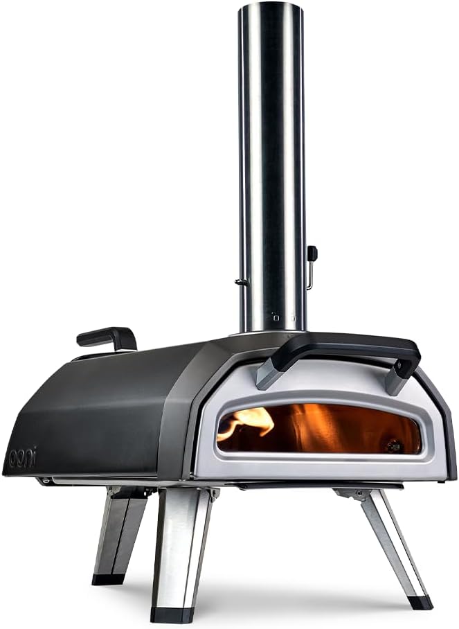 Ooni Fours à pizza d'extérieur, Noir/Argenté, Karu 2 Multi-Combustibles - Four a pizza Bois/Gaz/Charbon, Cuisson authentique à la pierre