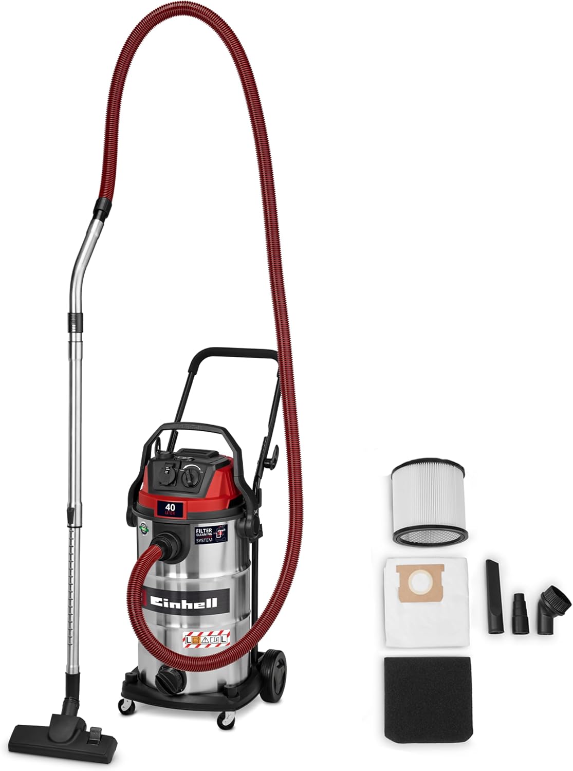 Einhell aspirateur eau et poussière, 150 W, 40 L, Noir, Aspirateur eaux et poussières Te-VC 4090 SACL, 225 mbar