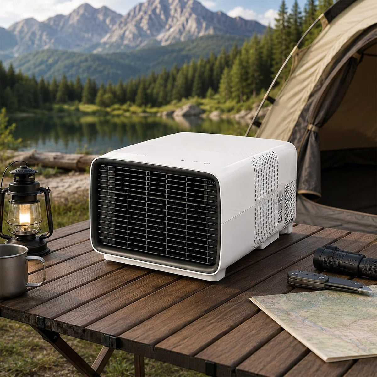 XEEAOFE climatiseur portable, 398,78 × 299,72 × 254 mm / 15,7 x 11,8 x 10 po, 2700 BTU, 280 W, 45 dB, Blanc, Unité AC Compacte et Déshumidificateur