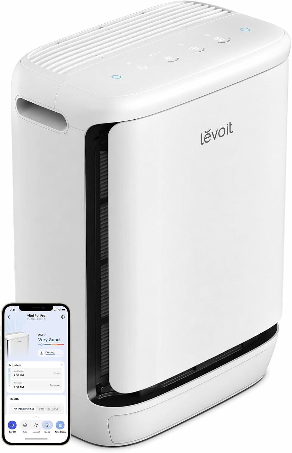 Levoit purificateur d'air, Levoit Vital Pet Pro Purificateur d'Air, 34P x 46l x 21H centimètres, 53 m, Blanc