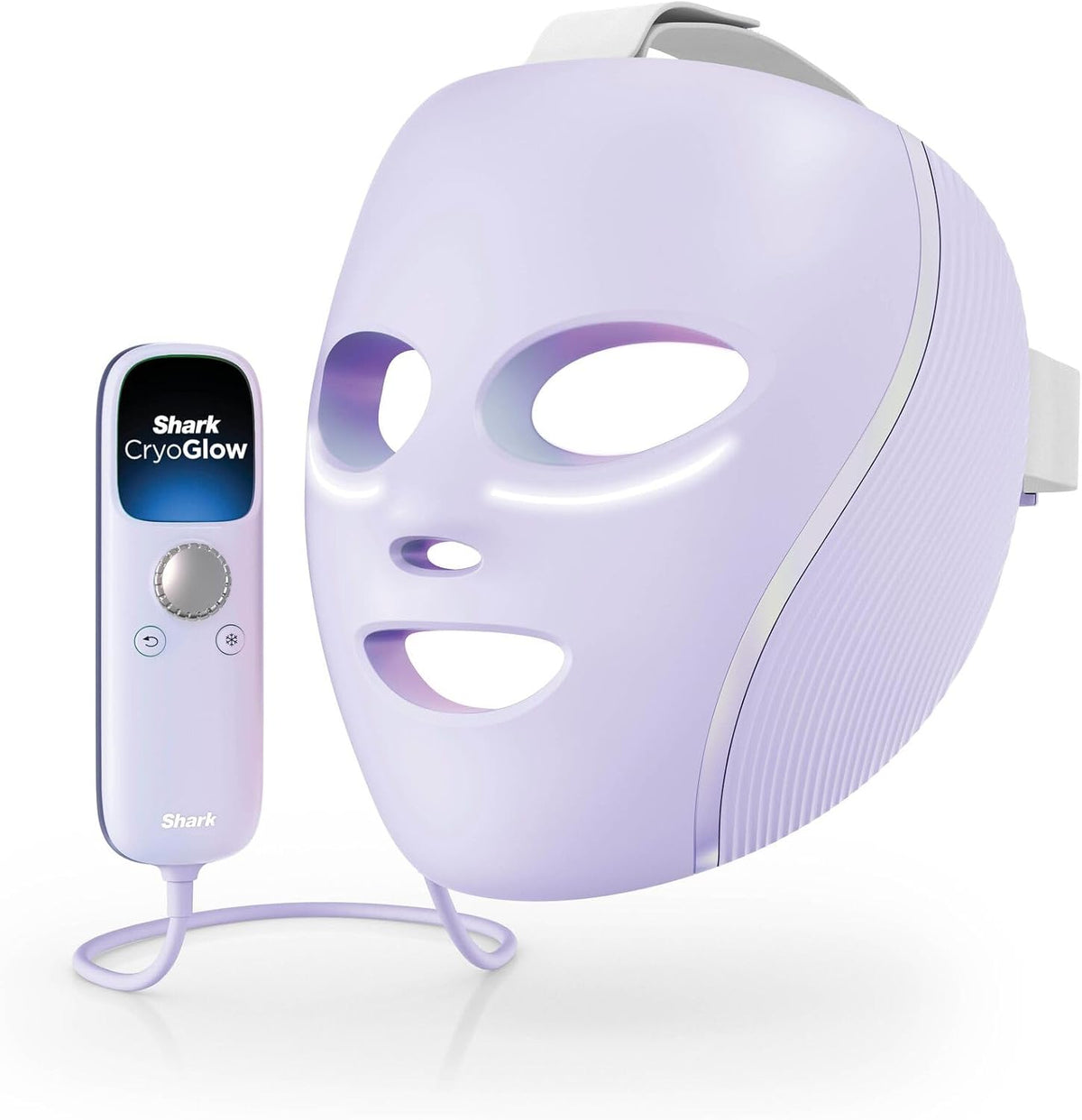 Shark Masques, Rouge/Bleu, Masque LED CryoGlow avec rafraîchissement du contour des yeux, LED rouge et bleue