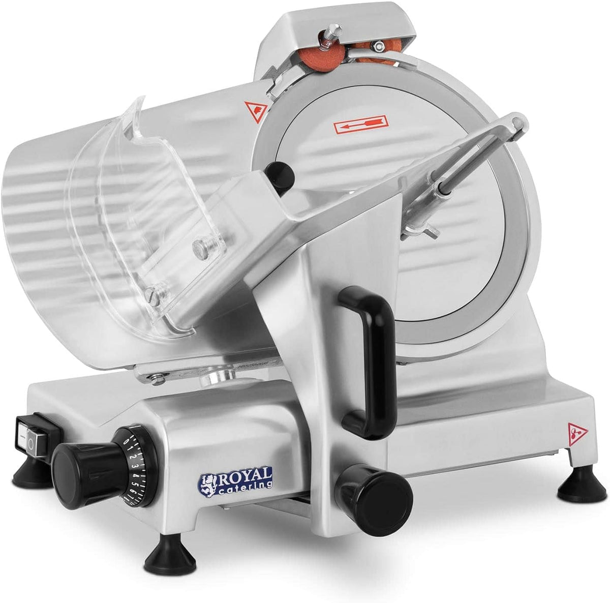 Royal Catering trancheuse électrique, 250 mm, 180 W, 12 mm, 300 tr/min, Noir, Tranches 0, Affûteur Intégré