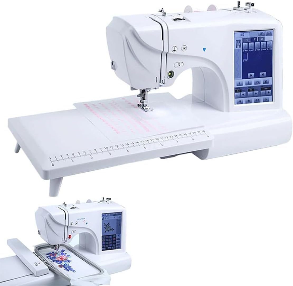 GYQSSD machine à coudre, 45 W, corps en alliage d'aluminium + structure en acier., Gris, Portable De Broderie Informatisée avec 158 Motifs Intégrés
