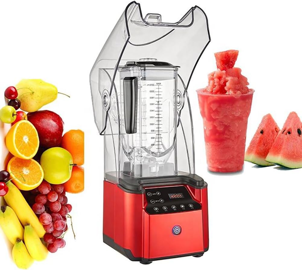 DSYYNAY blender, 2 200 W, 110-240 V., 2200 ml, 2200 W, Rouge, Mixeur pour faire des smoothies, mixeur et mixeur