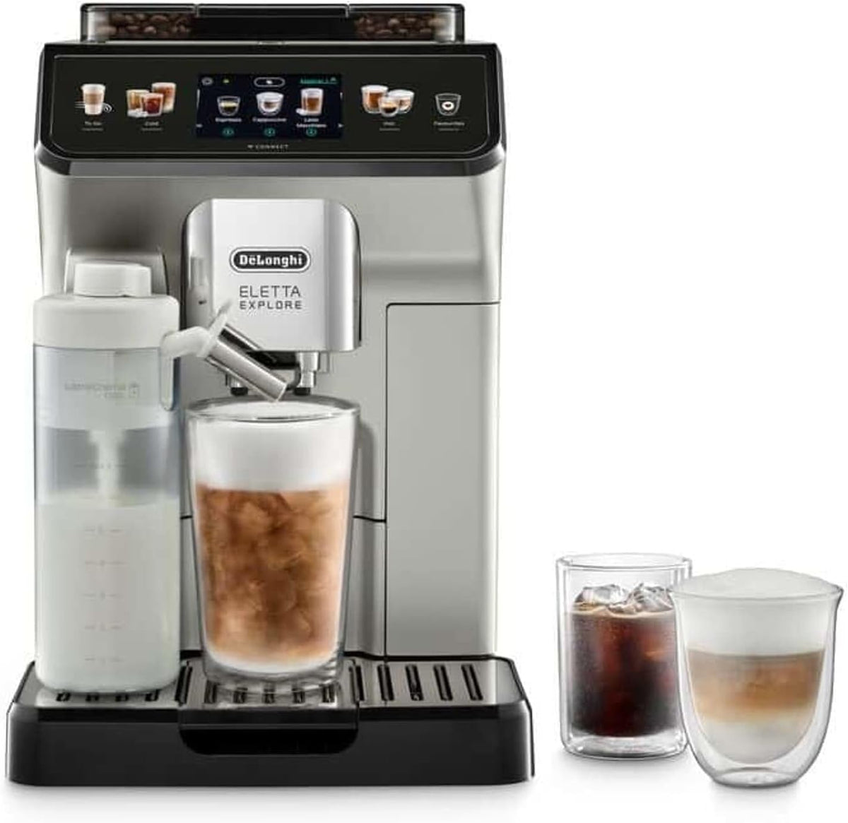 De'Longhi machine à café, Argenté, Eletta Explore Cold Brew ECAM450.65.S, Barista avec LatteCrema Chaud/Froid