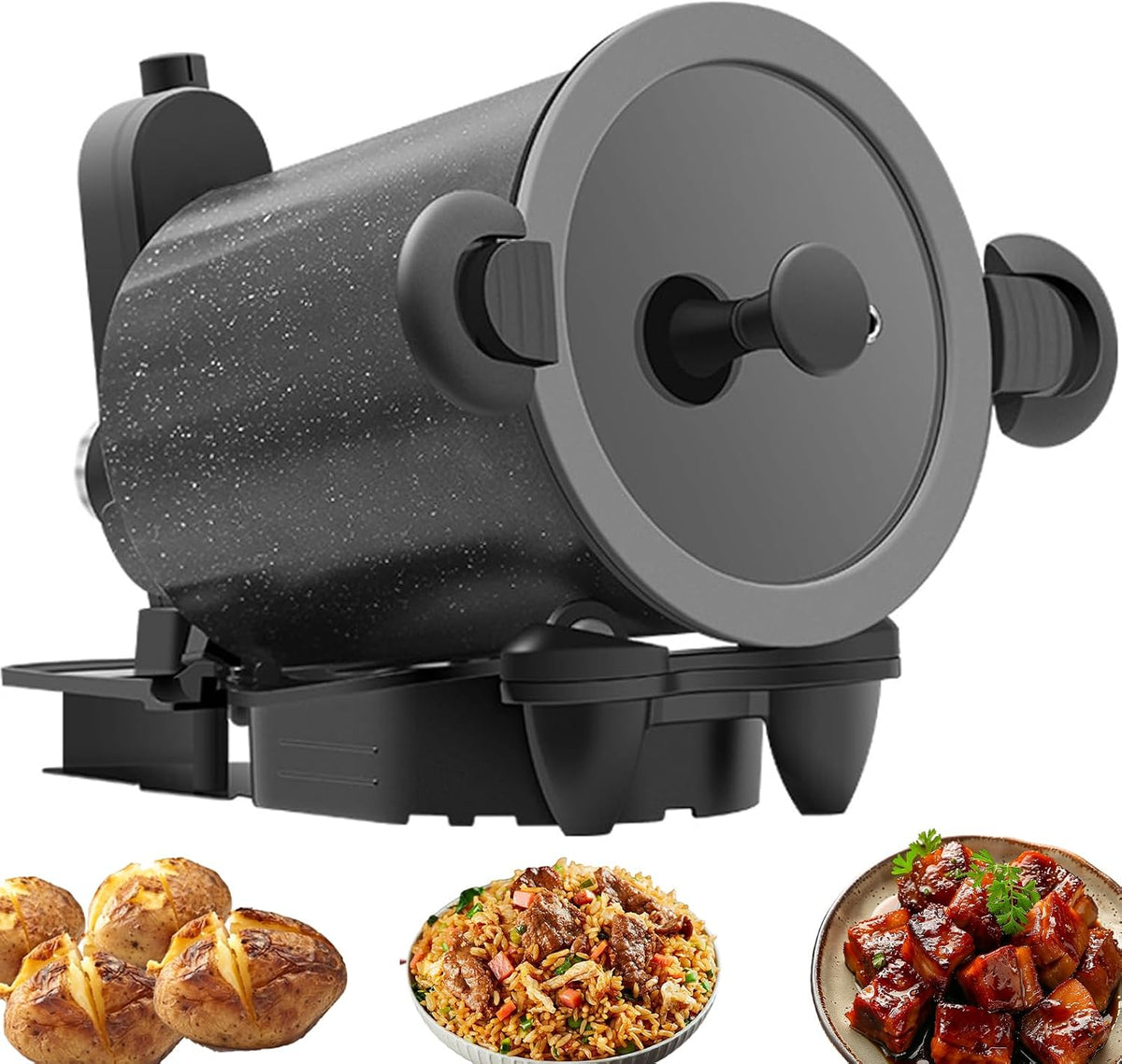 Machine Cuiseurs à riz, 20 × 23 × 24 cm, ≤ 2 L, Alliage d'aluminium durable, Noir, De Cuisson Automatique