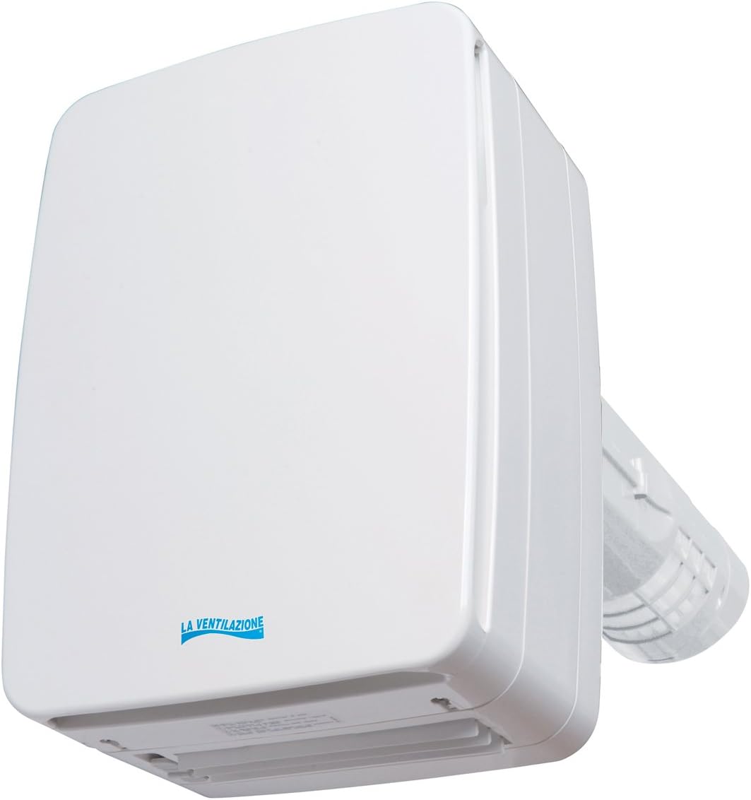 La Ventilazione Systèmes d'évacuation, 32 cm, Noir, V-ECO100P Récupérateur de Chaleur à Double Débit