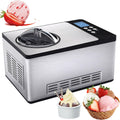 HYQNG sorbetière, 1500ML, 220-240 V ~ 50 Hz, 1,5 L, Noir, à compresseur, Automatique pour la Maison avec écran LCD