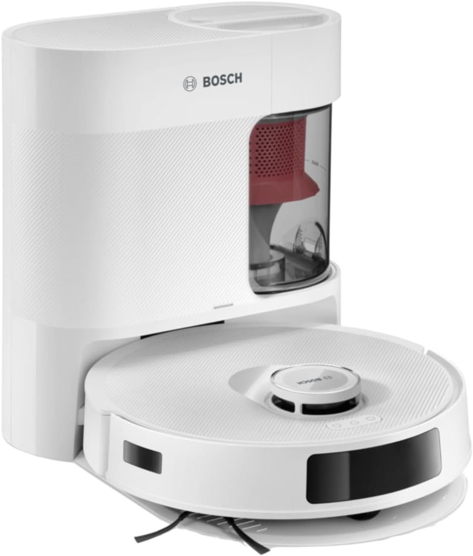 Bosch robot aspirateur, Noir, intelligent avec fonction de nettoyage Spotless, Détection d'objets Vision, anti-nœuds