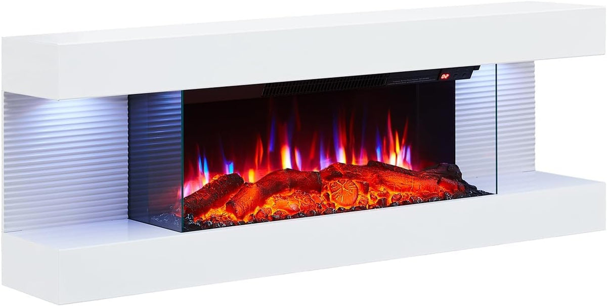 BALDERIA cheminée électrique, 2000 W, Blanc, minuterie, thermostat