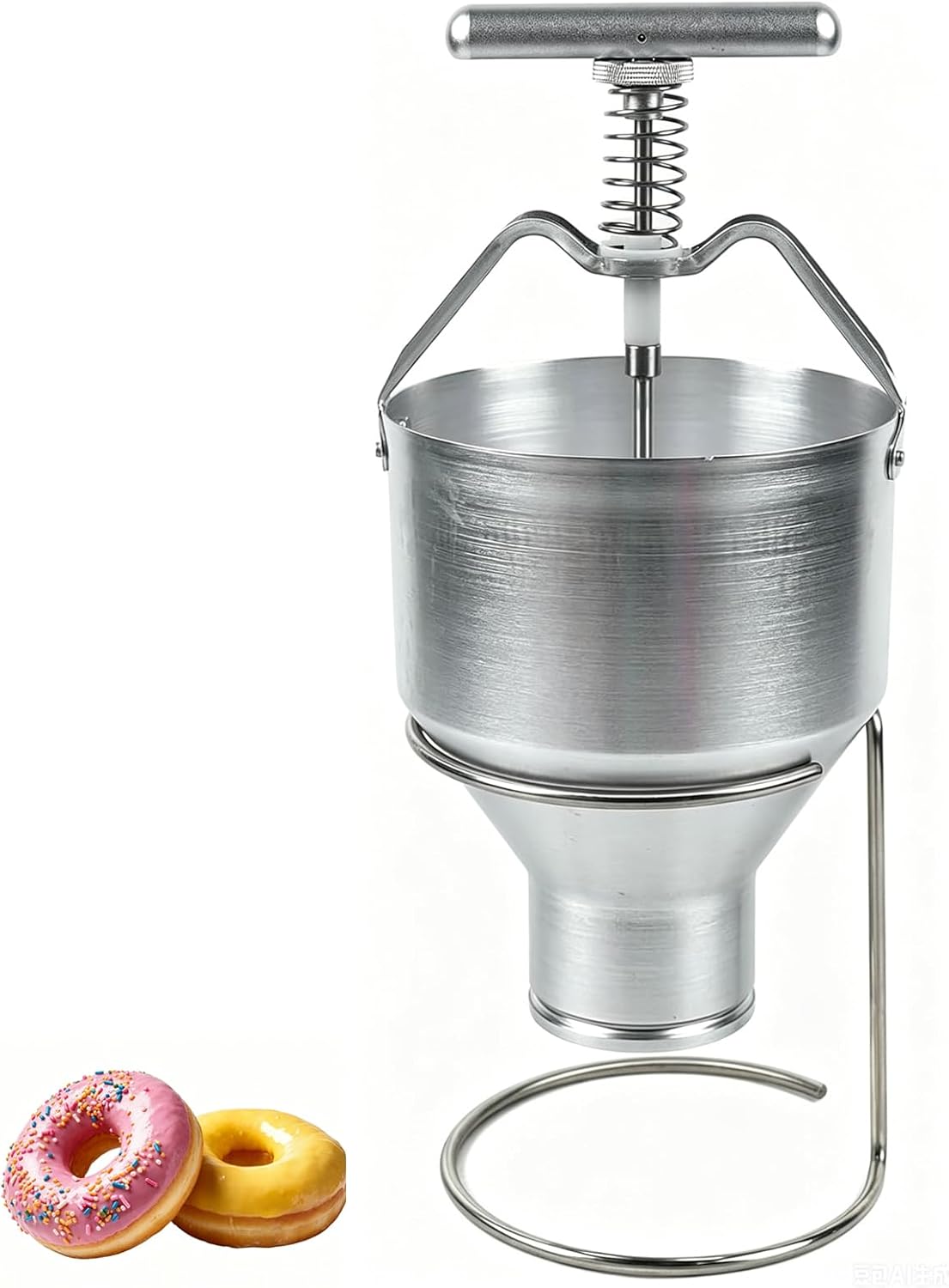 Machine Machines à donuts, 3 L, Argenté, à donut manuelle, distributeur de pâte en acier inoxydable, 6 réglages d'épaisseur