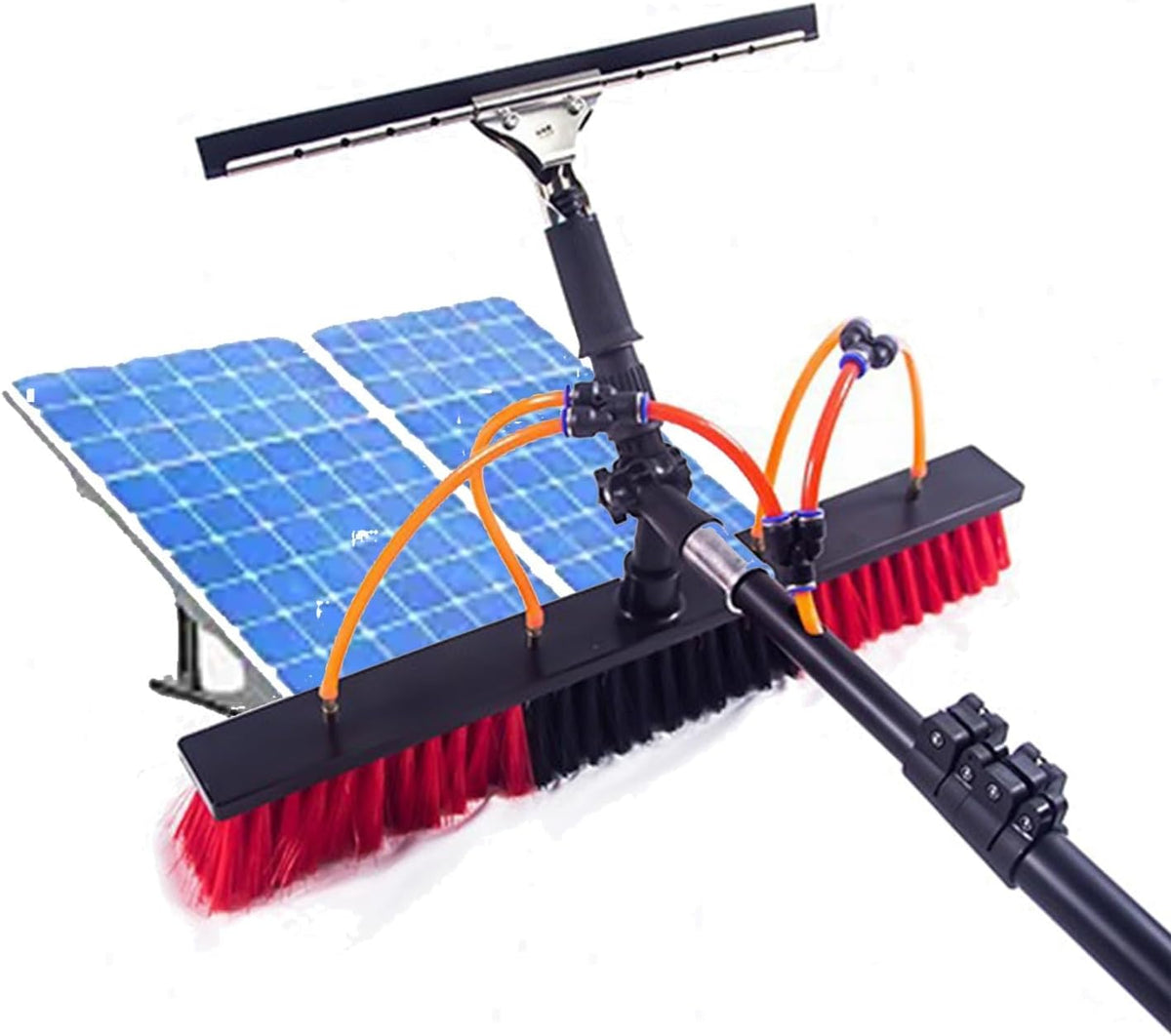Kit Brosses pour vitres, 12 m, 55 cm, Noir, de brosse de nettoyage télescopique à haute altitude alimentée à l'eau