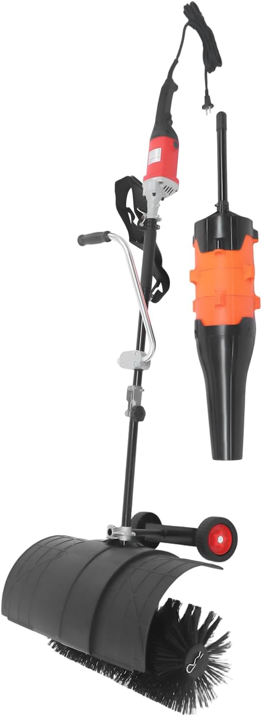 chennnls Balais mécaniques, 1600 W., 220 V., 55 cm, nylon, aluminium., noir, rouge, orange., Balayeuse électrique 1600 W