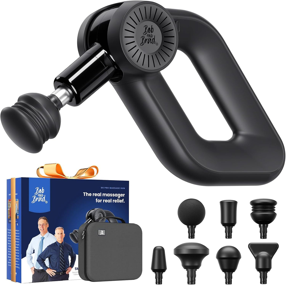 BOB AND BRAD appareil de massage, 16 mm, Noir, D6 Pro Pistolet de Massage Musculaire avec Amplitude