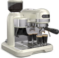 KLARSTEIN machine à café, 1550 W, 200 g, 1,4 L, Argenté, Bella Café en grain, Broyeur intégré, Mousseur à lait