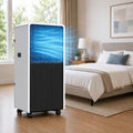 climatiseur portable HUANQIN, 12000 BTU, 3200 W, Blanc, Climatiseur Mobile sur roulettes, Silencieux, Diffusion d'Air 120°