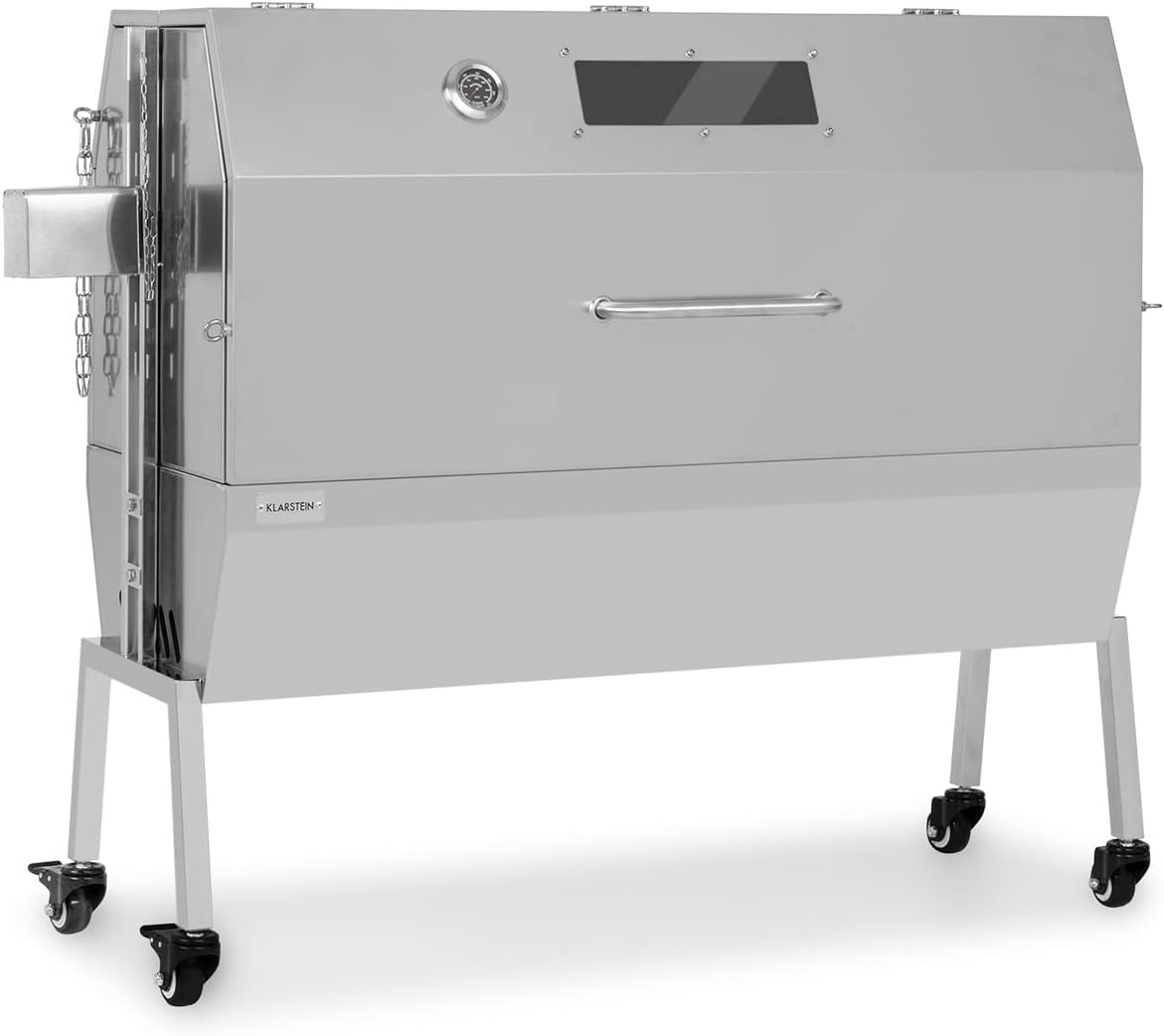 KLARSTEIN rôtissoire, Noir, Tourne Broche Electrique 2 en 1, Rotisserie et Gril de Barbecue, Broche Cochon de Lait