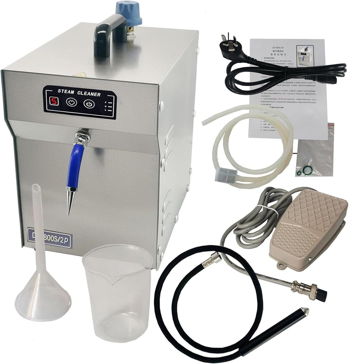 HENGCMM Nettoyeurs vapeur, 200*310*330MM, 2 L, 1300 W, 220 V, 1300 W, acier inoxydable 304, Argenté, Nettoyeur à Vapeur Professionnel pour Bijoux