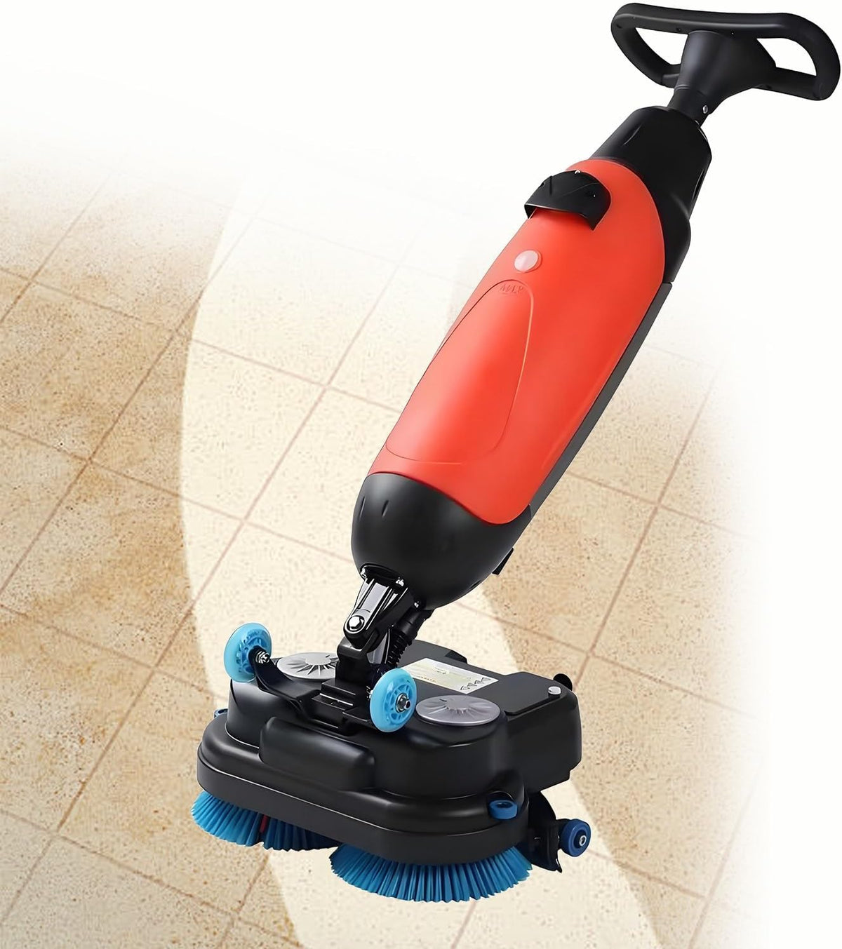 AETEREOS polisseuse, 220 V, Rouge, Autolaveuse Verticale et Aspirateur Nettoyeur Sol, Design Compact, Double Brosse Rotative 360°