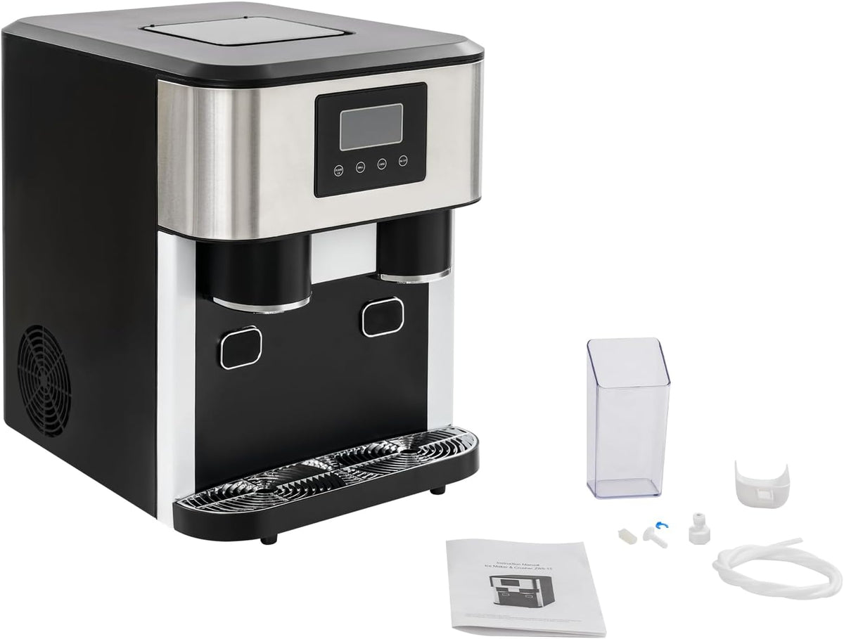 YIEMJS machine à glaçons, 34 × 45,5 × 45,5 cm / 13,39 × 17,91 × 17,91 pouces, 600 g / 1,32 lb, 120-180 W, 220-240 V / 50 Hz, noir