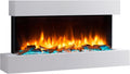 BALDERIA cheminée électrique, 2000 W, Blanc, Murale Ignis, Foyer électrique avec Effet de Flammes 3D, Chauffage